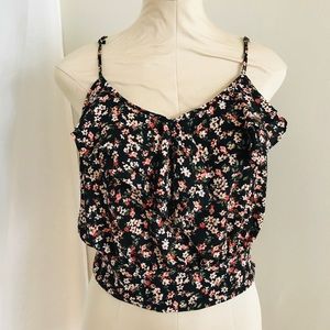 Floral tank camisole hippy festival wear ruffle